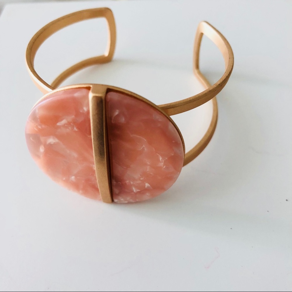 PINK ACRYLIC BRACELET ROSE GOLD - Picture 4 of 5